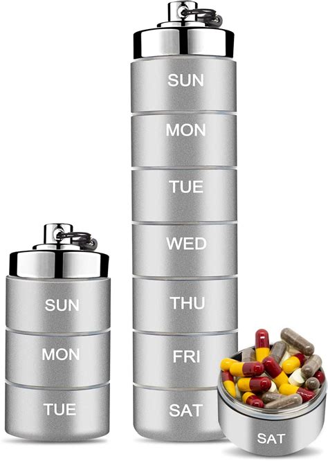 metal pill box amazon|metal weekly pill organizer.